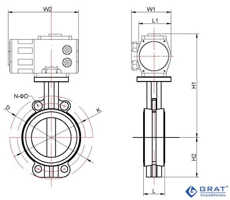 Exid II Bt4 Ventil bướm chạy bằng điện chống nổ IP68 áp suất thấp 0