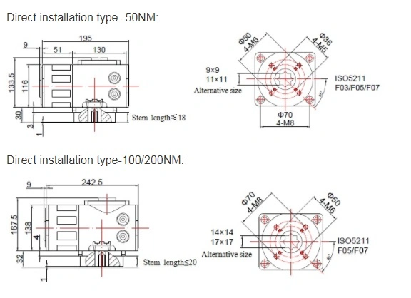 Hợp kim nhôm IP68 Cử lý điện chống nổ Multi Turn Electric Valve Actuator 1
