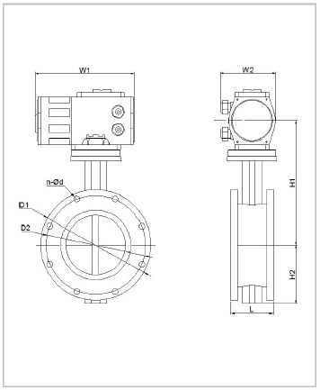DN40 - DN1000 Chốt điện chống nổ PTFE Flange Type For Butterfly Valve 1