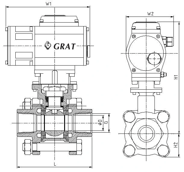 Thép không gỉ cố định van bóng 2 Way 3 PC Ss Mini Electric Valve 1