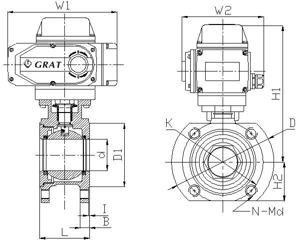 Thép không gỉ 304 Ventil bóng chân không kết nối sườn với máy điều khiển điện 0