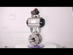 PTFE Seal V Cut Pneumatic Control Ball Valve DN50 Ventil bóng thép không gỉ