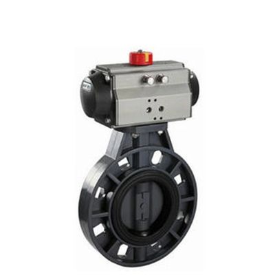 UPVC Kiểm soát dòng chảy nước Pneumatic Butterfly Valve DN100 4 Inch Wafer Butterfly Valve