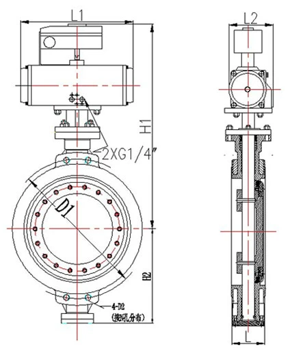 Thép không gỉ ba chu kỳ khí bơ van bướm hiệu suất cao 1