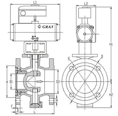 Metal Seal V Notch Pneumatic Ball Valve Stainless Steel Áp suất cao 1