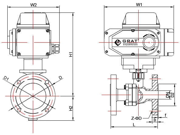 Carbon Steel Cast Iron Fluorine Electric Ball Valve cho chất lỏng axit kiềm 2