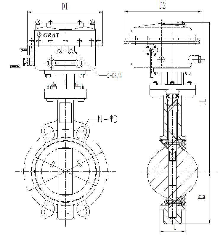 Sanitary Stainless Steel Clamp Butterfly Valve DN50 - 1200 với Multi Position Actuator 1