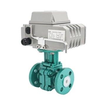 Phòng chống ăn mòn Fluorine Electric Ball Valve Proof Wear Kháng nhiệt độ cao