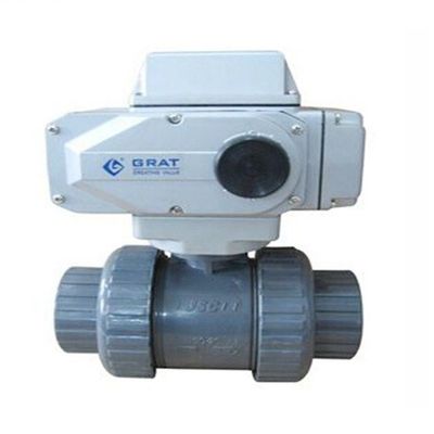 IP67 UPVC Valve Ball V Type Electric Actuated Ball Valve Tiêu chuẩn DIN